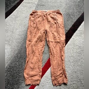 Eileen Fisher Clay Linen Stretchy Waist Pants